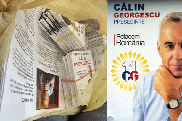galerie foto cum arata campania cu zero lei a lui calin georgescu afise bannere si reviste electorale zeci de pliante trimise la o manastire 67499a66ca7c7