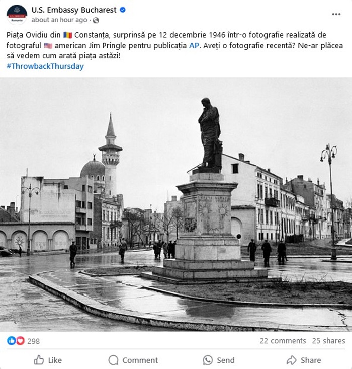 fotografie cu piata ovidiu in urma cu 80 de ani publicata de ambasada sua la bucuresti 675aa70460c30