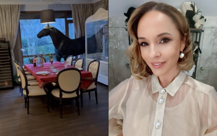 imagini din casa andreei marin decorata de craciun in sufragerie are mai multi brazi impodobiti iar masa festiva e gata 674d5eb79c6c1