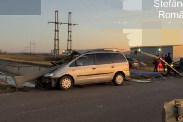 foto accident spectaculos in judetul arges cum a scapat cu viata un sofer beat dupa ce masina sa a fost strapunsa de un parapet metalic 6775990175e55