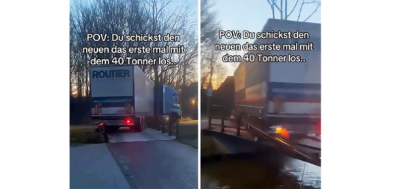 imagini virale cum trece un sofer roman cu tirul de 18 metri peste un podet pentru biciclete din olanda 67920b9918e9c