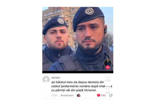 jandarmeria romana neaga informatia ca un jandarm ar fi demisionat dupa ce si a intalnit parintii la un protest 6797e19262d19