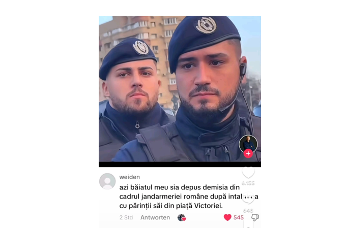 jandarmeria romana neaga informatia ca un jandarm ar fi demisionat dupa ce si a intalnit parintii la un protest 6797e19262d19
