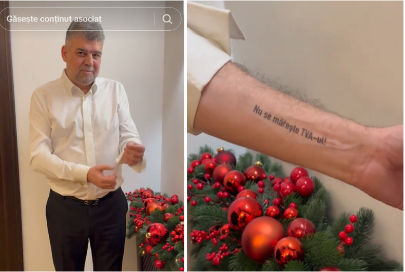 marcel ciolacu clip viral pe tiktok premierul isi arata tatuajul cu mesajul nu se mareste tva ul 677503603f7a3