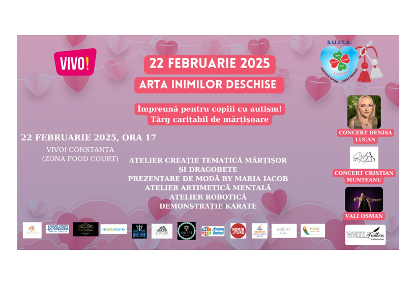 asociatia autism cezar nicolae s u i t a organizeaza sambata la vivo mall evenimentului arta inimilor deschise 67b7901100fc6