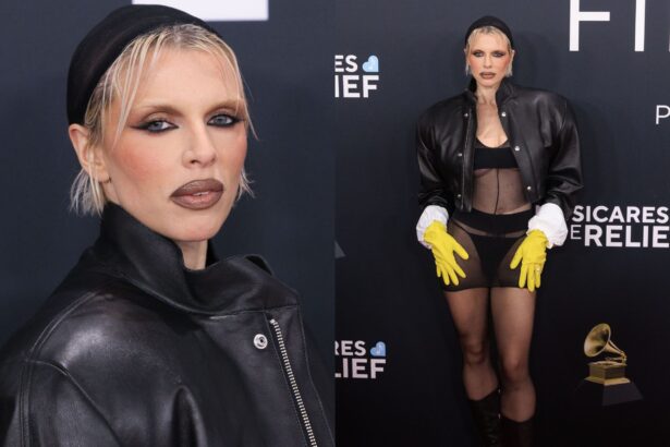 julia fox a uitat ca e pe covorul rosu a venit imbracata la premiile grammy in lenjerie intima si manusi de bucatarie 67a0a979a467a