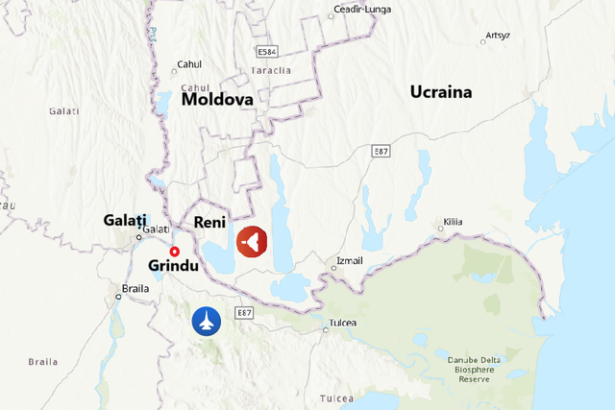 o drona ruseasca s a prabusit la grindu la circa 10 km de galati in timpul unui atac asupra orasului reni patru aeronave nato au patrulat zona iar localnicii au raportat la 112 o explozie puternic 67ad7fd3df244