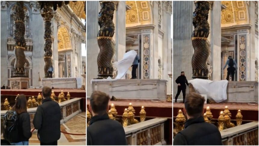 socant un roman a distrus un altar si mai multe candelabre din bazilica sfantul petru de la vatican 67a711c68b5a0