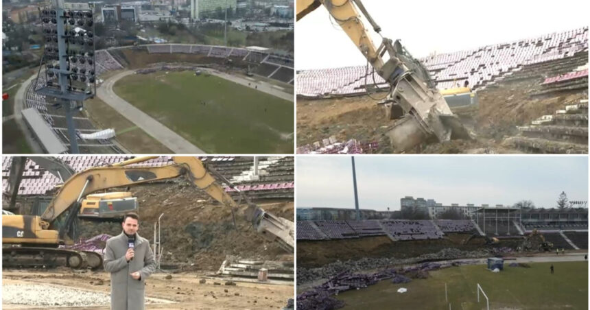 video a inceput demolarea stadionului dan paltinisanu din timisoara buldozerele fac una cu pamantul tribunele vestiarele si chioscurile 67c16456c6fb6