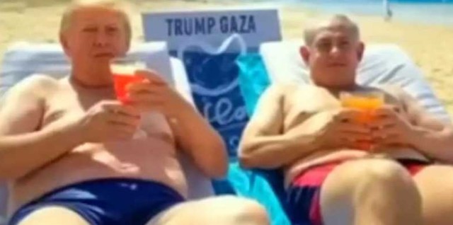 video trump distribuie un videoclip cu o fasie gaza turistica reconstruita cu zgarie nori si dansatoare din buric 67bee8dc60255