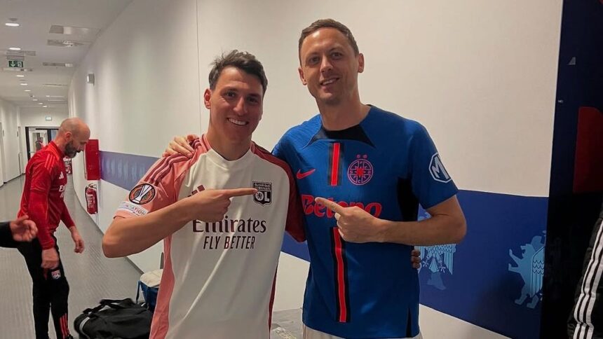 foto risto radunovic a facut schimb de tricouri cu nemanja matic mesajul muntenegreanului dupa fcsb lyon 67cbe88148360