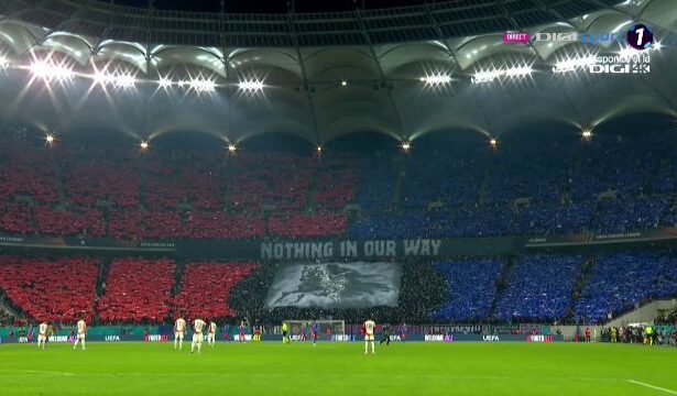 galerie foto coregrafie spectaculoasa si un mesaj puternic afisat de suporteri inainte de fcsb lyon 67c9e3bb2833d