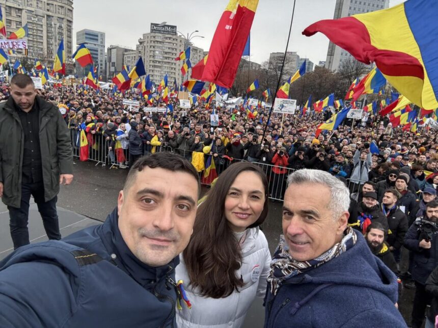 george simion si calin georgescu umar langa umar la protestul din piata victoriei 67c340881cb0f