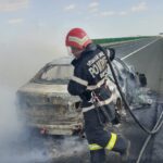 incendiu pe a2 autostrada soarelui un autoturism a luat foc intre medgidia si constanta intervin pompierii 67d80377ac6b2