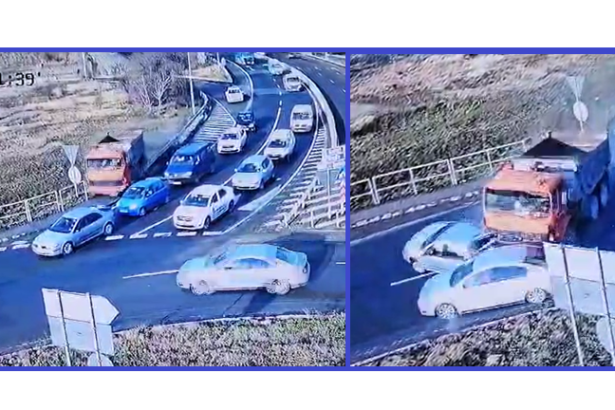 video accidentul in care o basculanta a intrat in patru autoturisme in sensul giratoriu de la ovidiu surprins de camerele de supraveghere 67c5ae2d990f9