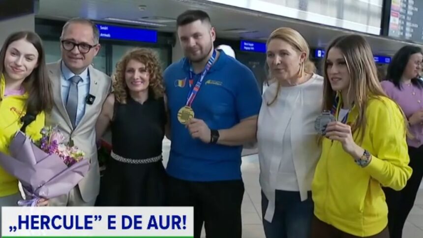 video exclusiv diana ion si rares toader performerii romaniei la atletism au fost asteptati de o pleiada de vedete la revenirea de la c e indoor 67d04a077d0b4