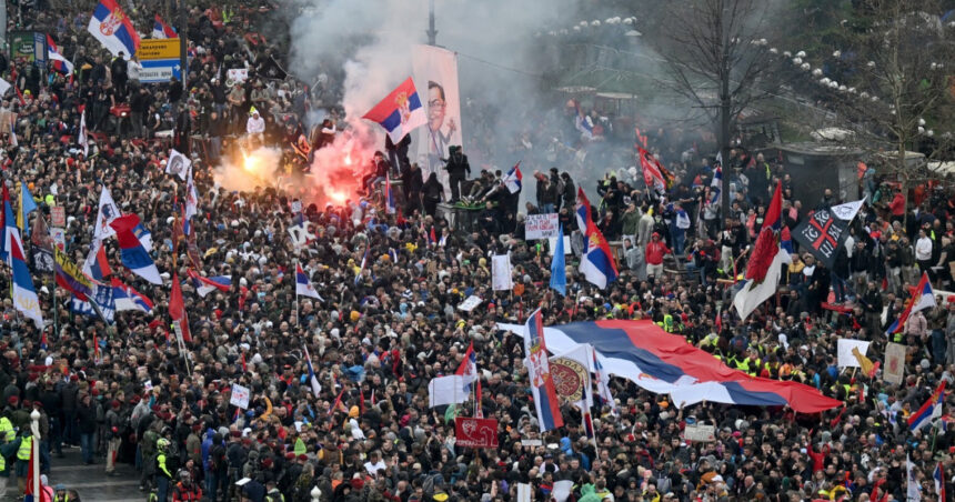 video peste 100 000 de sarbi la protestul antiguvernamental din belgrad luptam pentru un stat normal fara coruptie 67d5c50f6d36c