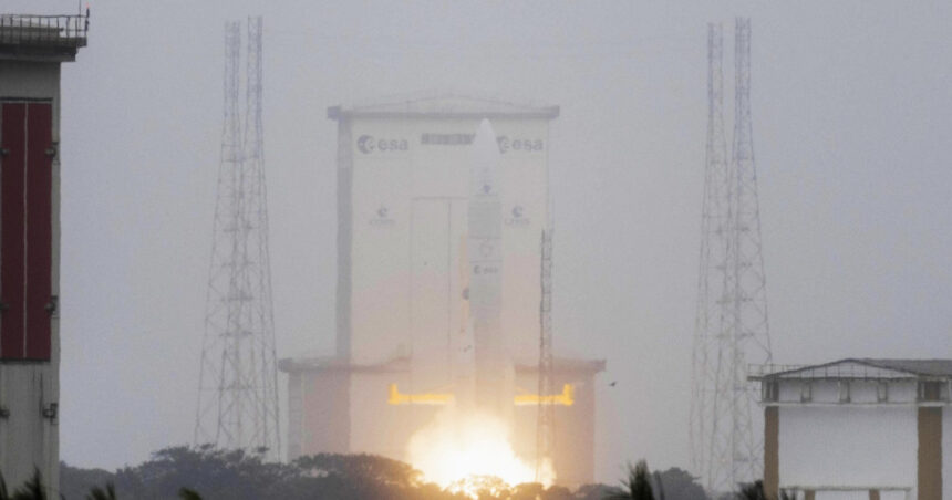 video succes pentru racheta ariane 6 noul lansator spatial european a plasat pe orbita un satelit militar in primul sau zbor comercial 67ca945284158
