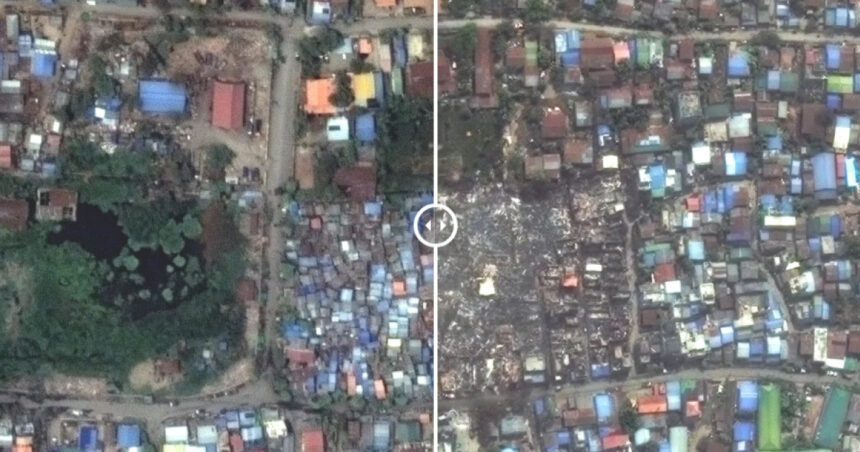 videofoto inainte si dupa imagini din satelit cu dezastrul lasat in urma de cutremurul din myanmar mii de cladiri au fost distruse 67e9338683e6e