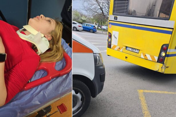 o tanara a fost prinsa intre usile unui autobuz ct bus de pe linia 48 apoi a cazut pe asfalt si a ajuns la spital din cauza neatentiei soferului 67fb6668115a8
