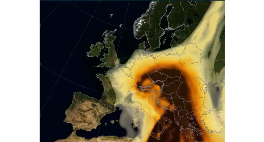Un URIAȘ nor încărcat cu praf saharian traversează România: Va provoca fenomenul de ploaie însângerată 1 un urias nor incarcat cu praf saharian traverseaza romania acesta va provoca fenomenul de ploaie insangerata 68014efe913ac