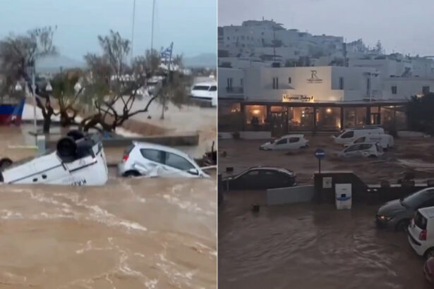 video inundatii de proportii pe insula paros din grecia pagube semnificative masini luate de ape case si magazine distruse 67eb85ce718bd