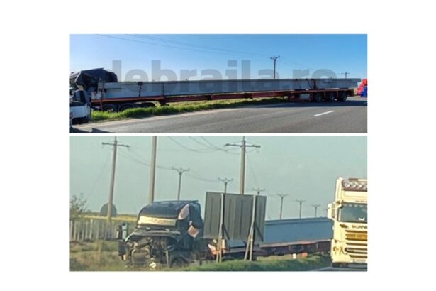 accident ca in filme doua tir uri s au ciocnit unul facea loc pentru transportul unei eoliene soferii sunt colegi de firma 6814a889c7cef