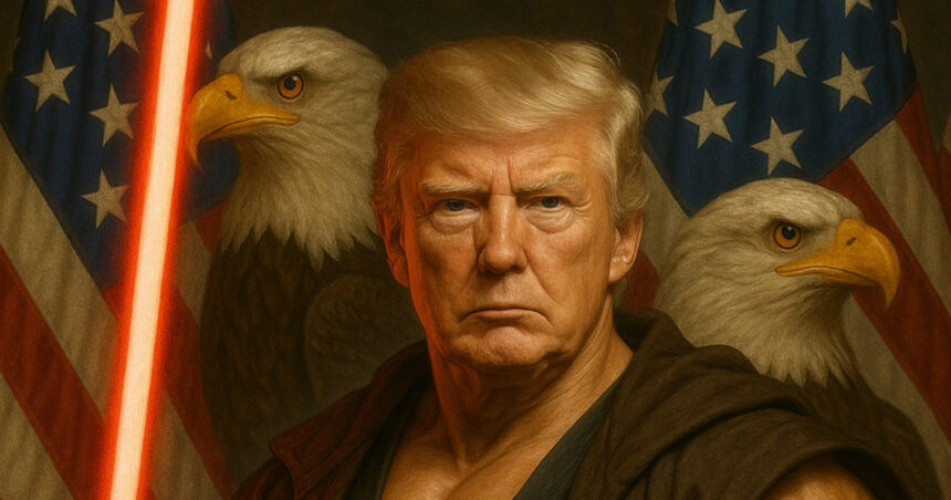 Casa Albă a publicat o imagine generată de inteligenţa artificială în care Trump apare ca Jedi. Greșeală de neiertat pentru fanii Star Wars. 1 casa alba a publicat o imagine generata de inteligenta artificiala a lui trump ca jedi greseala de neiertat pentru fanii star wars 681858d7deb7f