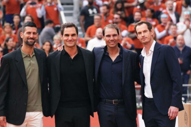 galerie foto nadal federer djokovic si murray din nou impreuna pe teren la roland garros spaniolul a primit doua distinctii unice in istorie 683377e054964