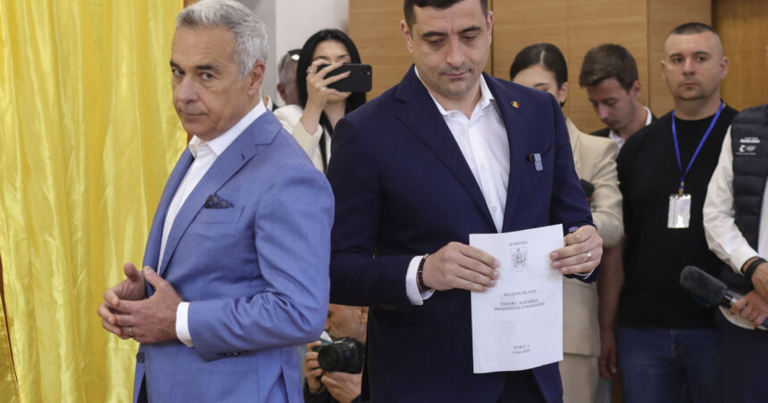 george simion a mers la vot insotit de calin georgescu presedintele aur am votat cu calin georgescu 6817046d808da