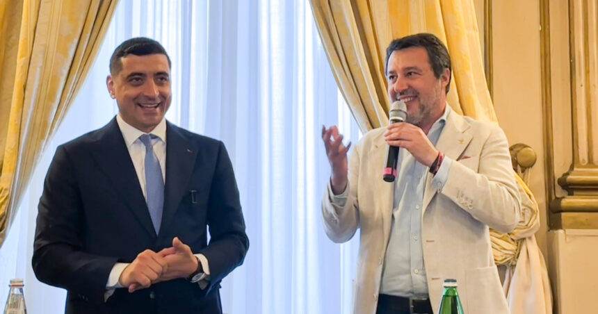 matteo salvini unul dintre liderii eurosceptici ai coalitiei de guvernare din italia il sustine pe george simion la prezidentiale 6824ed067a7b6