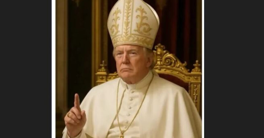 trump a postat pe retelele de socializare o fotografie cu el costumat in papa 6815b5ae7bab4