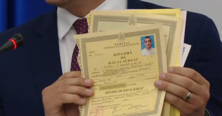 video dupa nicusor dan si george simion si a prezentat diploma de bacalaureat si a adus cu el si certificatul de casatorie 68232efe2f65e