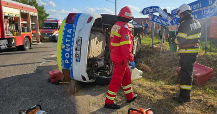 accident grav in neamt o autospeciala a politiei aflata in misiune s a rasturnat dupa ce a fost acrosata de un alt autoturism 685c41ae7bf5f