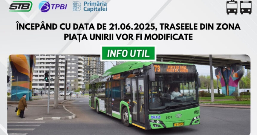 mai multe trasee ale stb se modifica incepand de sambata in zona piata unirii in capitala 685641bc23c96