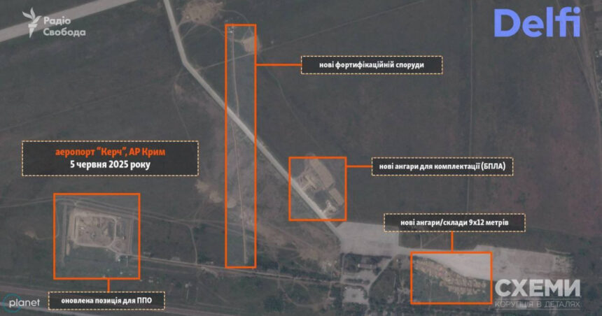 video aeroportul civil din kerci va fi transformat in unul militar destinat lansarii de drone ce arata lucrarile de amploare ale rusilor 684ba38493144