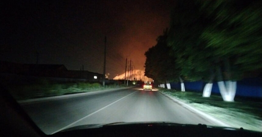 video o fabrica de azot aflata la 200 de kilometri sud de moscova in flacari dupa un atac cu drona al ucrainei 684560968b85a
