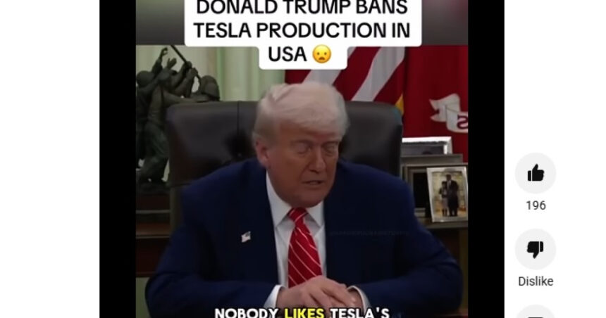 video trump decide oprirea productiei de masini tesla in sua videoclipul fake news care a devenit viral a fost generat cu ajutorul ai 684703a9431b7
