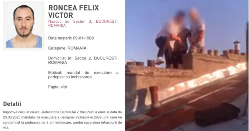 barbat dat in urmarire nationala prins pe acoperisul unei cladiri din capitala fusese condamnat la 8 ani de inchisoare pentru viol 6871612624499
