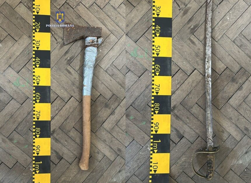 foto batai cu sabii topoare si cutite in harsova politistii au deschis o ancheta 6878d33976398