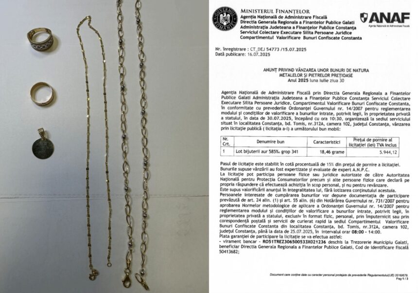 foto cu cat vinde anaf constanta bijuteriile confiscate de la infractori pretul aurului este cu mult mai ieftin 687905c56b81d