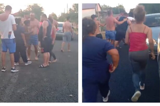 video exclusiv bataie ca n vestul salbatic din cauza unei porti de fotbal ce ocupa strada 688209a3eba7e