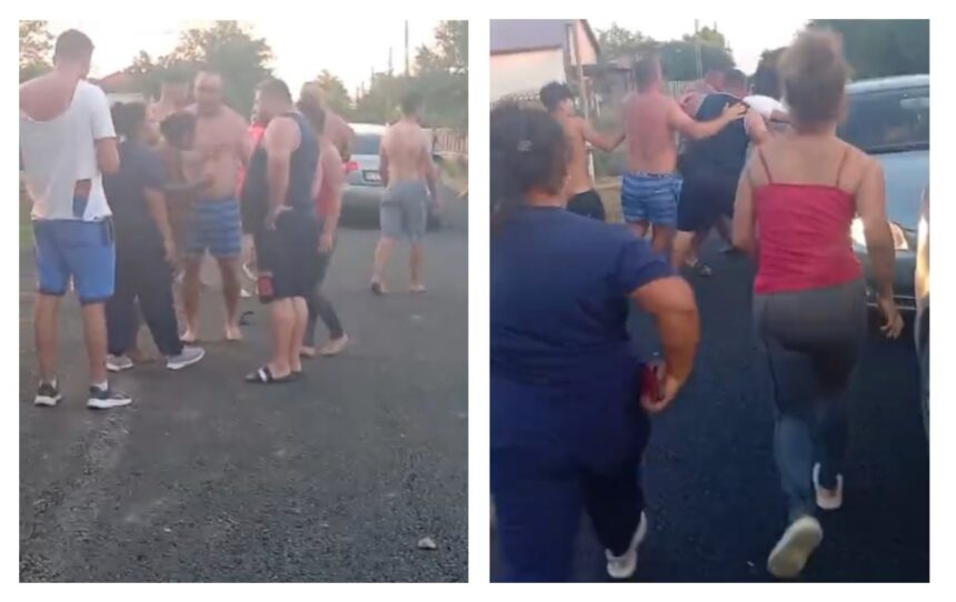 video exclusiv bataie ca n vestul salbatic din cauza unei porti de fotbal ce ocupa strada 688209a3eba7e