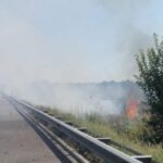 incendiu de vegetatie uscata in apropierea autostrazii soarelui circulatia rutiera a fost deviata 6899d6db2621b