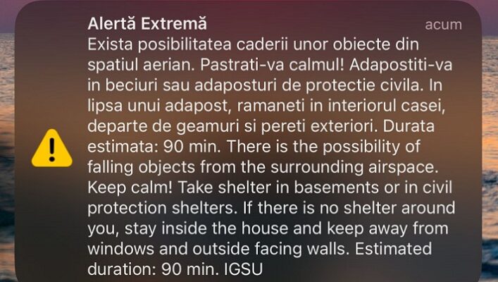 ro alert pentru zona de nord a judetului tulcea exista posibilitatea caderii unor obiecte din spatiul aerian 68a5553c70e81