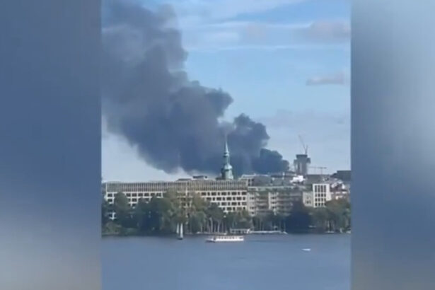 video incendiu urias in portul hamburg zeci de pompieri au fost mobilizati pentru a lupta cu flacarile 68aee41db78e3
