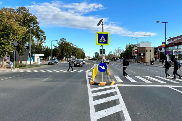 foto un scuar median a fost amenajat la trecerea de pietoni situata pe bulevardul alexandru lapusneanu la intersectia cu bulevardul aurel vlaicu 68cbbfae34779