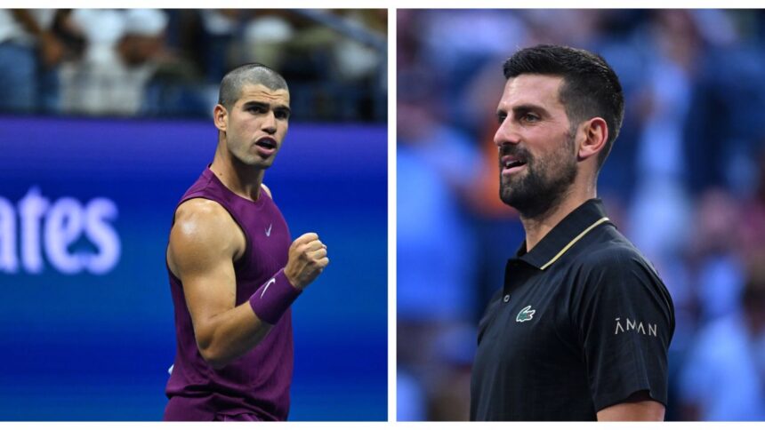 galerie foto djokovic alcaraz episodul 9 in semifinalele us open 2025 avantajul nebanuit al sarbului mai batran cu 16 ani 68bb3edc84d93