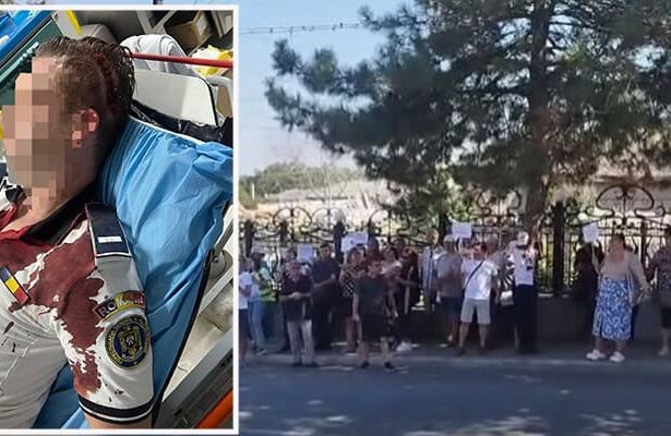 protest spontan dupa ce un politist din babadag a fost lovit cu bata in cap 68b91bc09138a
