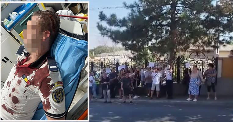 protest spontan dupa ce un politist din babadag a fost lovit cu bata in cap 68b91bc09138a